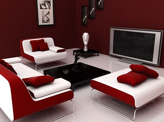 Red and white colour scheme | Colours have an effect on our mind. They give us mental illusions. The combination of white and red colour scheme gives a feeling of belongingness to the place and makes the person feel vibrant and active.