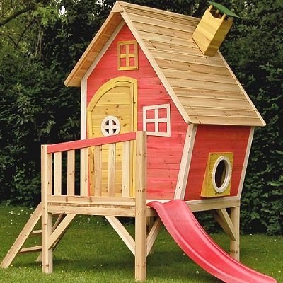 Bright colours make the playhouse vibrant and attractive.